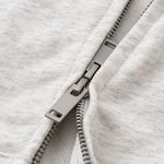 Double-Slider Zipper Solid Color Hoodie