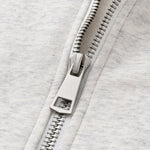 Relaxed Zip-Front Solid Color Sweatshirt