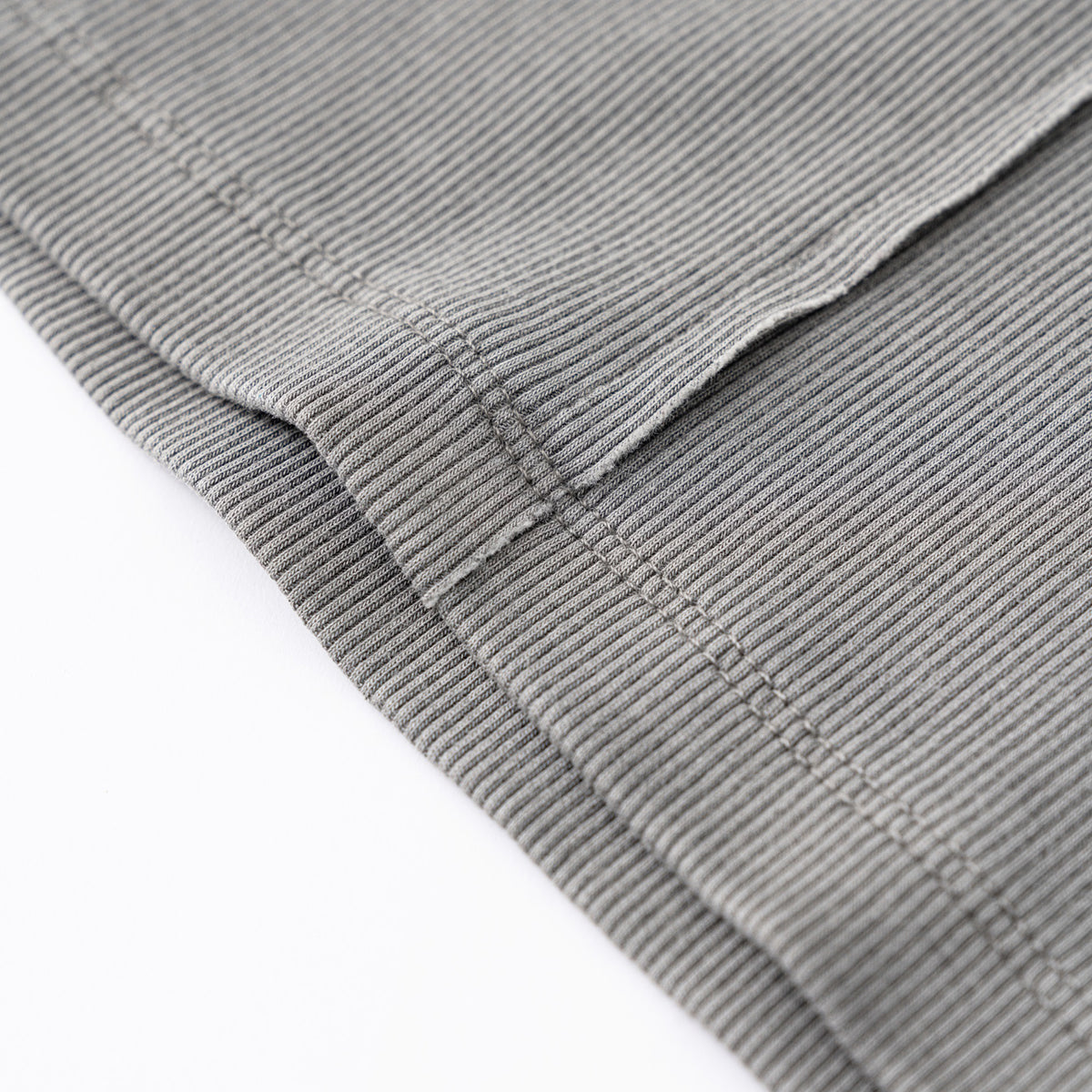 Fitted Rib-Knit V Neck T-Shirt 8.2oz