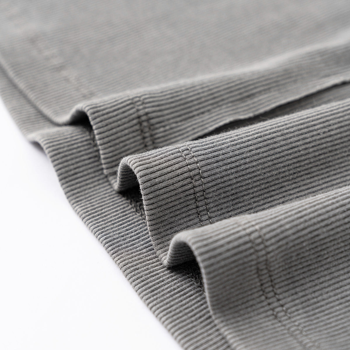 Fitted Rib-Knit V Neck T-Shirt 8.2oz