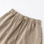 Stone-Wash Raw-Hem Shorts