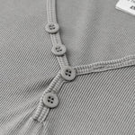 Camiseta Henley de canalé de manga corta de 8 oz