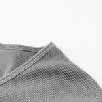 Camiseta Henley de canalé de manga corta de 8 oz