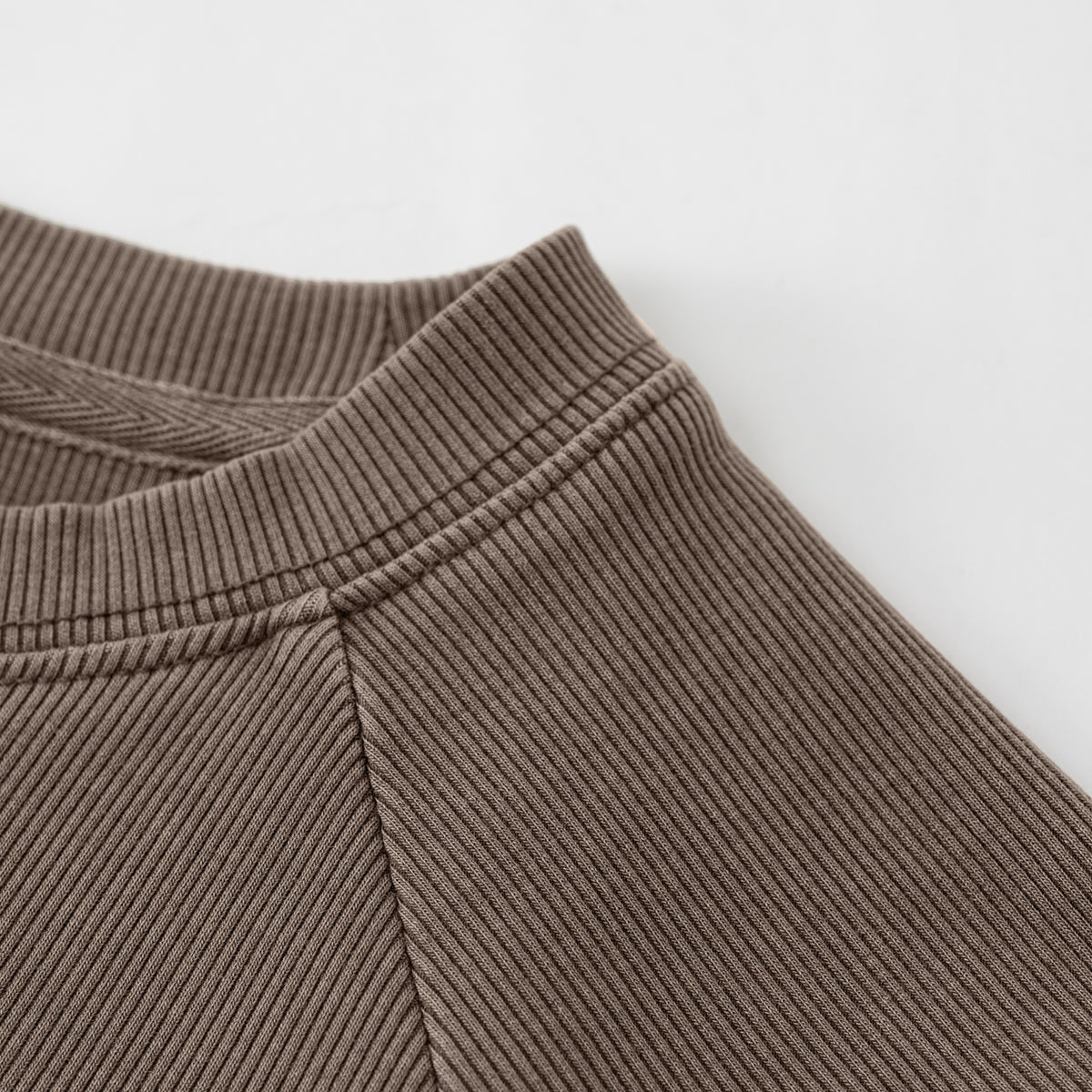 Crew Neck Ribbed Crop T Shirt 8oz