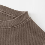 Washed Crew Neck Ribbed Crop Tee 8oz