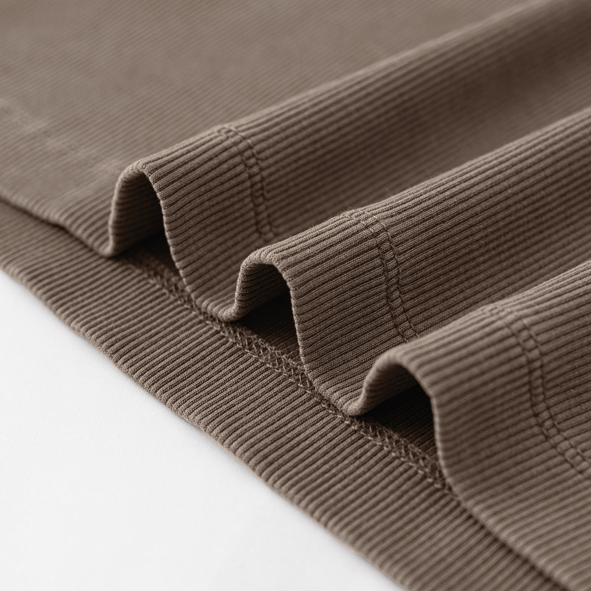 Washed Crew Neck Ribbed Crop Tee 8oz