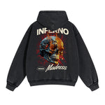 Skull Graphic Washed Boyfriend Hoodie-INNBLAC Fashion Apparel