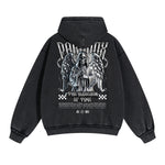 Skull Artwork Graphic Faded Hoodie-INNBLAC Fashion Apparel