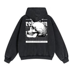 Punk Skull Graphic Zipper Hoodie-INNBLAC Fashion Apparel