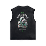 Punk Skull Graphic Sleeveless Tee-INNBLAC Fashion Apparel