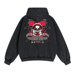 Punk Skull Graphic Zipper Hoodie-INNBLAC Fashion Apparel