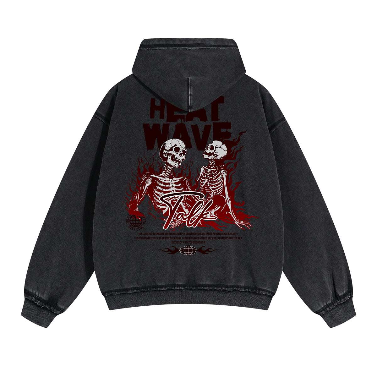Punk Skull Graphic Zipper Hoodie-INNBLAC Fashion Apparel