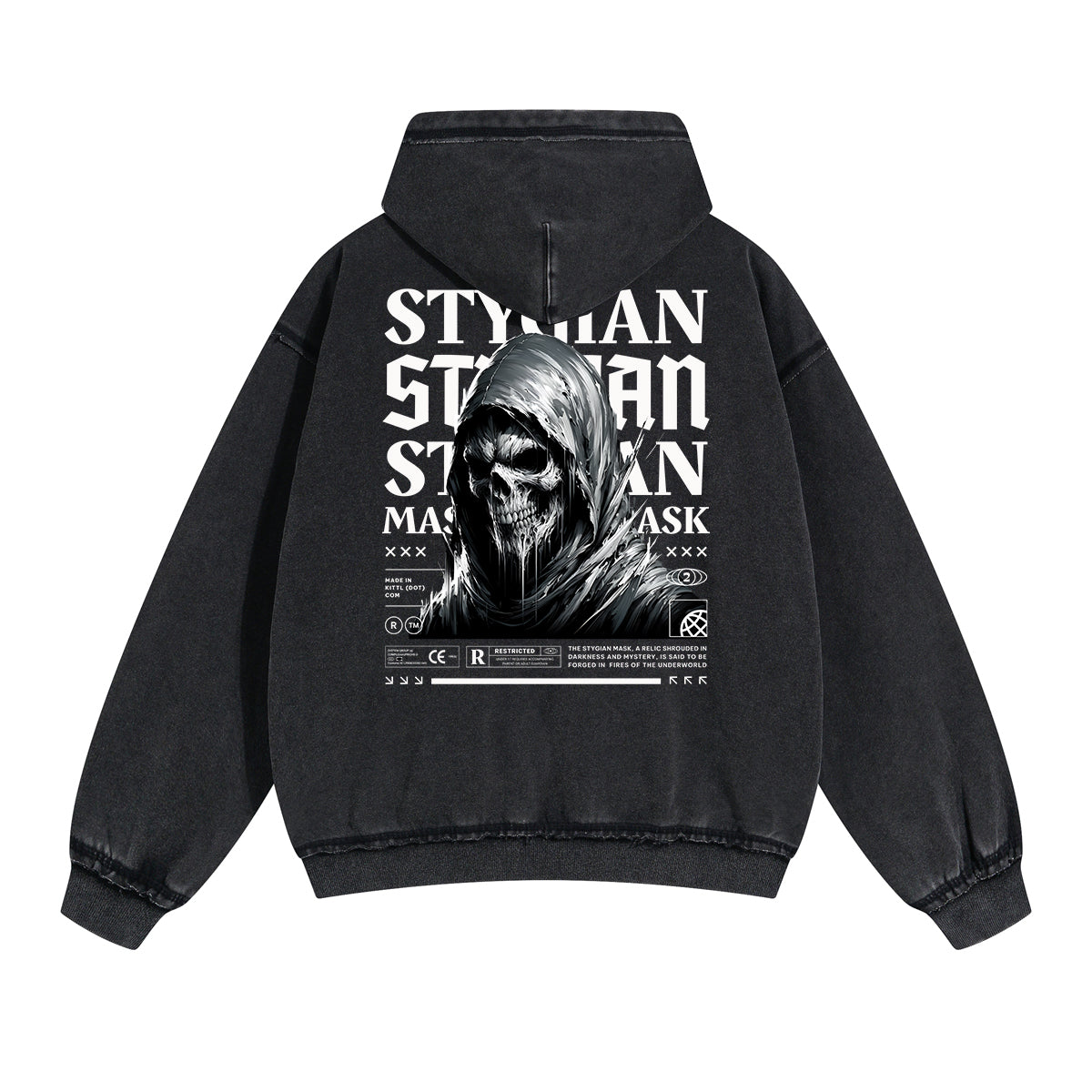 Punk Skull Graphic Zipper Hoodie-INNBLAC Fashion Apparel