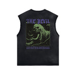 Gothic Skeleton Back Print Sleeveless Tee-INNBLAC Fashion Apparel