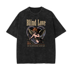 Stone Wash Cupid Angel Graphic Tee-INNBLAC Fashion Apparel