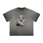 Distressed Faded Rebel Pattern Tee-INNBLAC Fashion Apparel