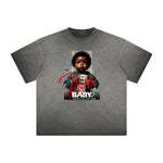 Heavyweight Faded Abstract Pattern Tee-INNBLAC Fashion Apparel