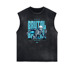 Washed Faded Streetwear Pattern Tank-INNBLAC Fashion Apparel