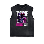 Washed Faded Street Style Pattern Tank Top-INNBLAC Fashion Apparel