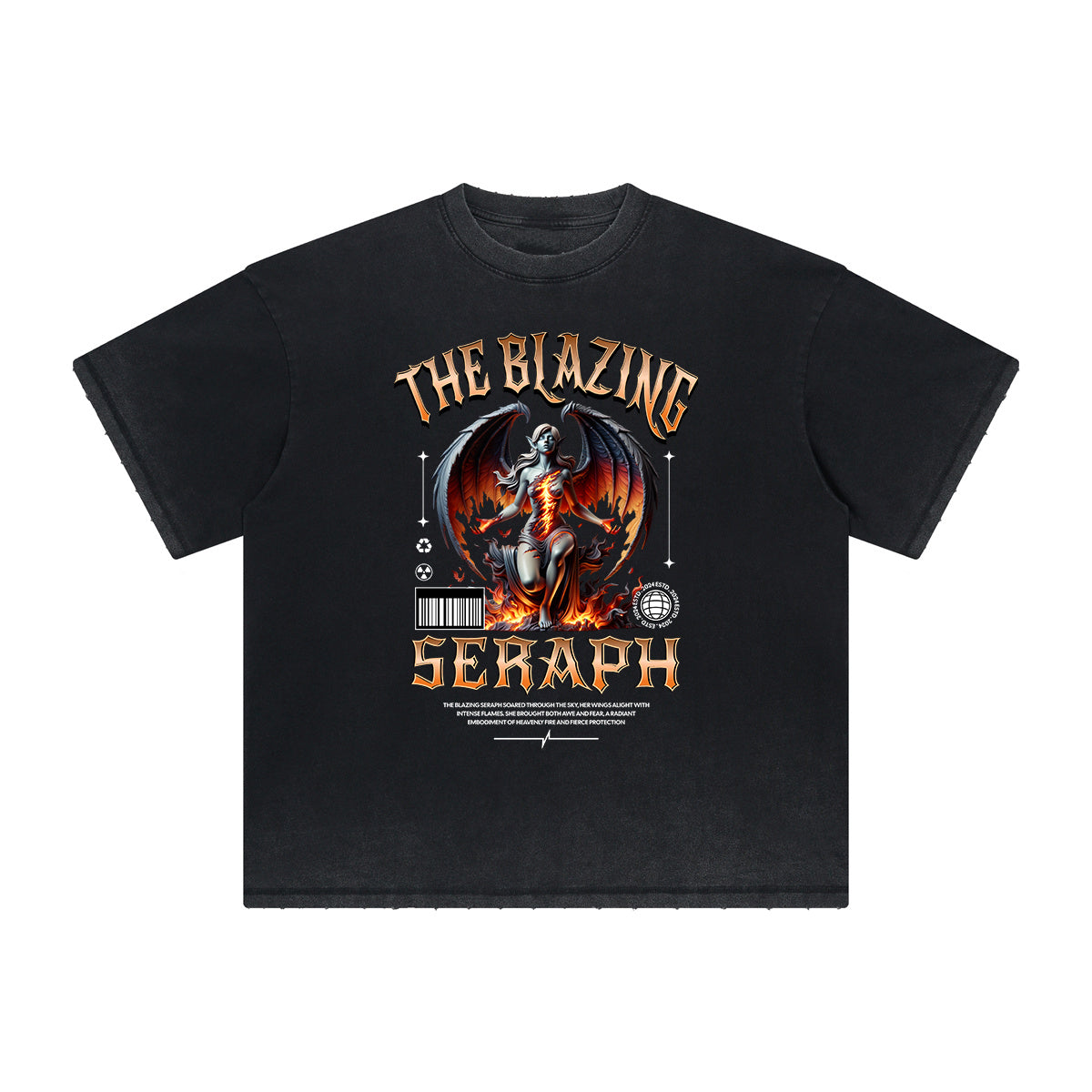 Distressed Rebellious Streetwear Pattern Tee-INNBLAC Fashion Apparel