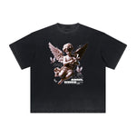 Faded Cupid Statues Pattern Tee-INNBLAC Fashion Apparel