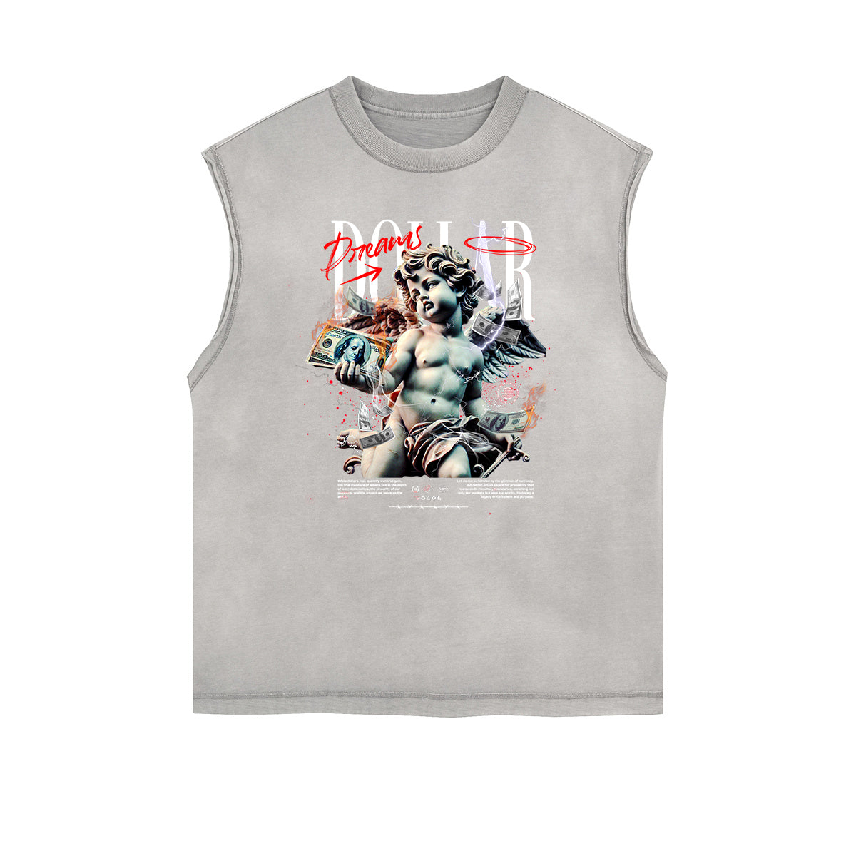 Sleeveless Cupid Streetwear Graphic T Shirt-INNBLAC Fashion Apparel