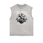 Sleeveless Streetwear Cupid Angle Graphic Tee-INNBLAC Fashion Apparel