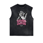 Faded Vintage Cupid Graphic Tank Top-INNBLAC Fashion Apparel