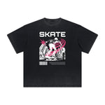 Heavyweight Distressed Y2K Anime Pattern Tee-INNBLAC Fashion Apparel