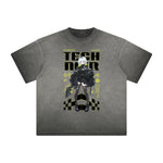 Faded Distressed Y2K Anime Graphic Tee-INNBLAC Fashion Apparel