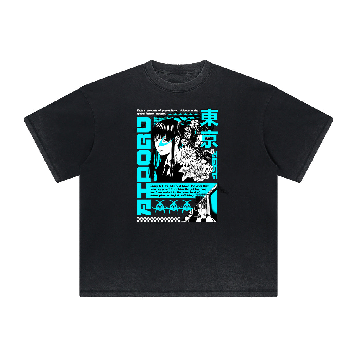 Distressed Y2K Anime Streetwear Graphic Tee-INNBLAC Fashion Apparel