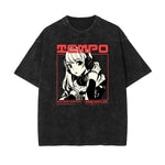 Stone Wash Manga Style Graphic Tee-INNBLAC Fashion Apparel