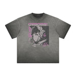 Distressed Anime Character Print Tee-INNBLAC Fashion Apparel