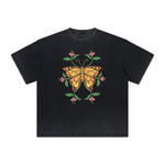 Distressed Butterfly Graphic T Shirt-INNBLAC Fashion Apparel