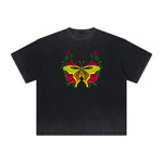 Heavyweight Butterfly Graphic T Shirt-INNBLAC Fashion Apparel