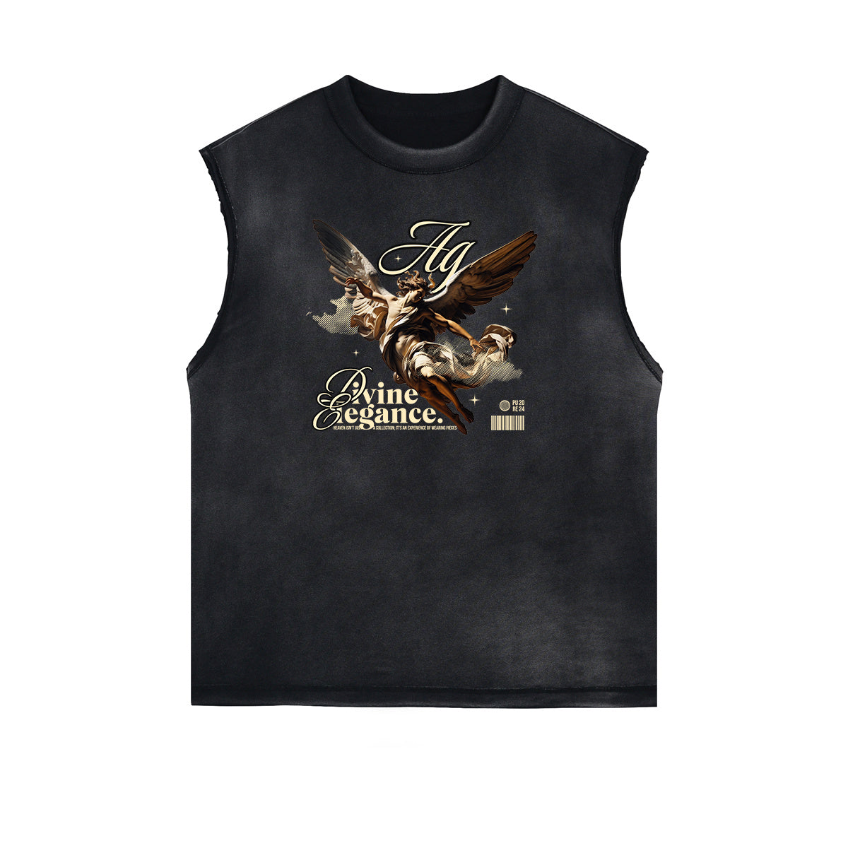Sleeveless Celestial & Angel Pattern Tee-INNBLAC Fashion Apparel