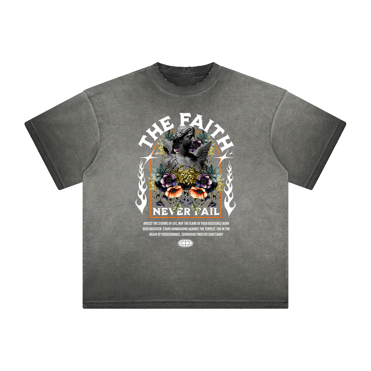 Distressed Celestial & Angel Graphic Tee-INNBLAC Fashion Apparel