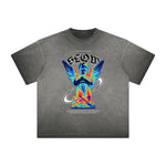 Vintage Frayed Angel Graphic Tee-INNBLAC Fashion Apparel