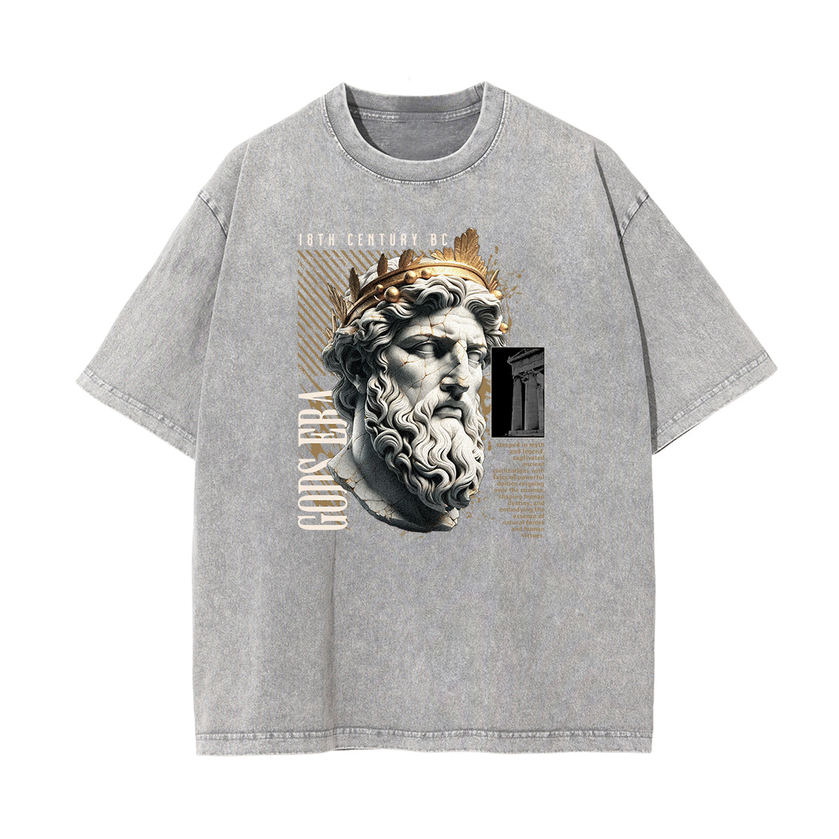 Vintage Wash Angel Pattern Tee-INNBLAC Fashion Apparel