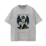 Vintage Wash Angel Pattern Tee-INNBLAC Fashion Apparel