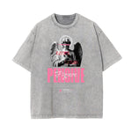 Vintage Wash Angel Pattern Tee-INNBLAC Fashion Apparel
