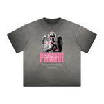 Vintage Frayed Angel Graphic Tee-INNBLAC Fashion Apparel