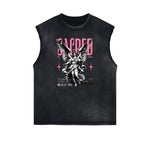 Faded Sleeveless Angel Graphic Tee-INNBLAC Fashion Apparel