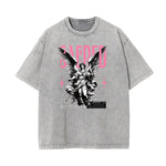 Vintage Wash Angel Pattern Tee-INNBLAC Fashion Apparel