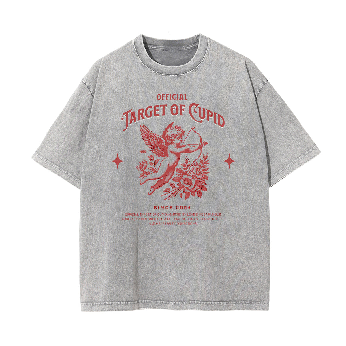 Vintage Wash Angel Pattern Tee-INNBLAC Fashion Apparel