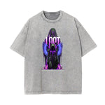 Vintage Wash Angel Pattern Tee-INNBLAC Fashion Apparel