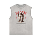 Sleeveless Angel Statue Graphic T Shirt-INNBLAC Fashion Apparel