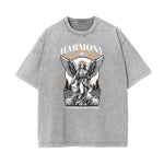 Crew Neck Angel Statue Graphic Tee-INNBLAC Fashion Apparel