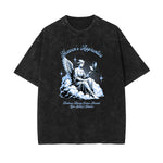 Washed Angel Statue Graphic T Shirt-INNBLAC Fashion Apparel