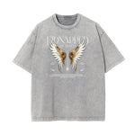 Crew Neck Angel Statue Graphic Tee-INNBLAC Fashion Apparel